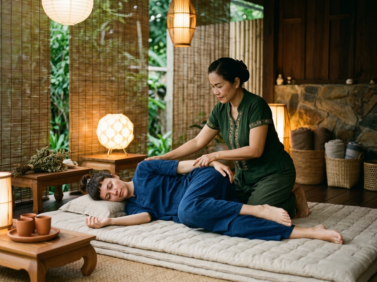 Authentic assisted Thai stretch massage therapy